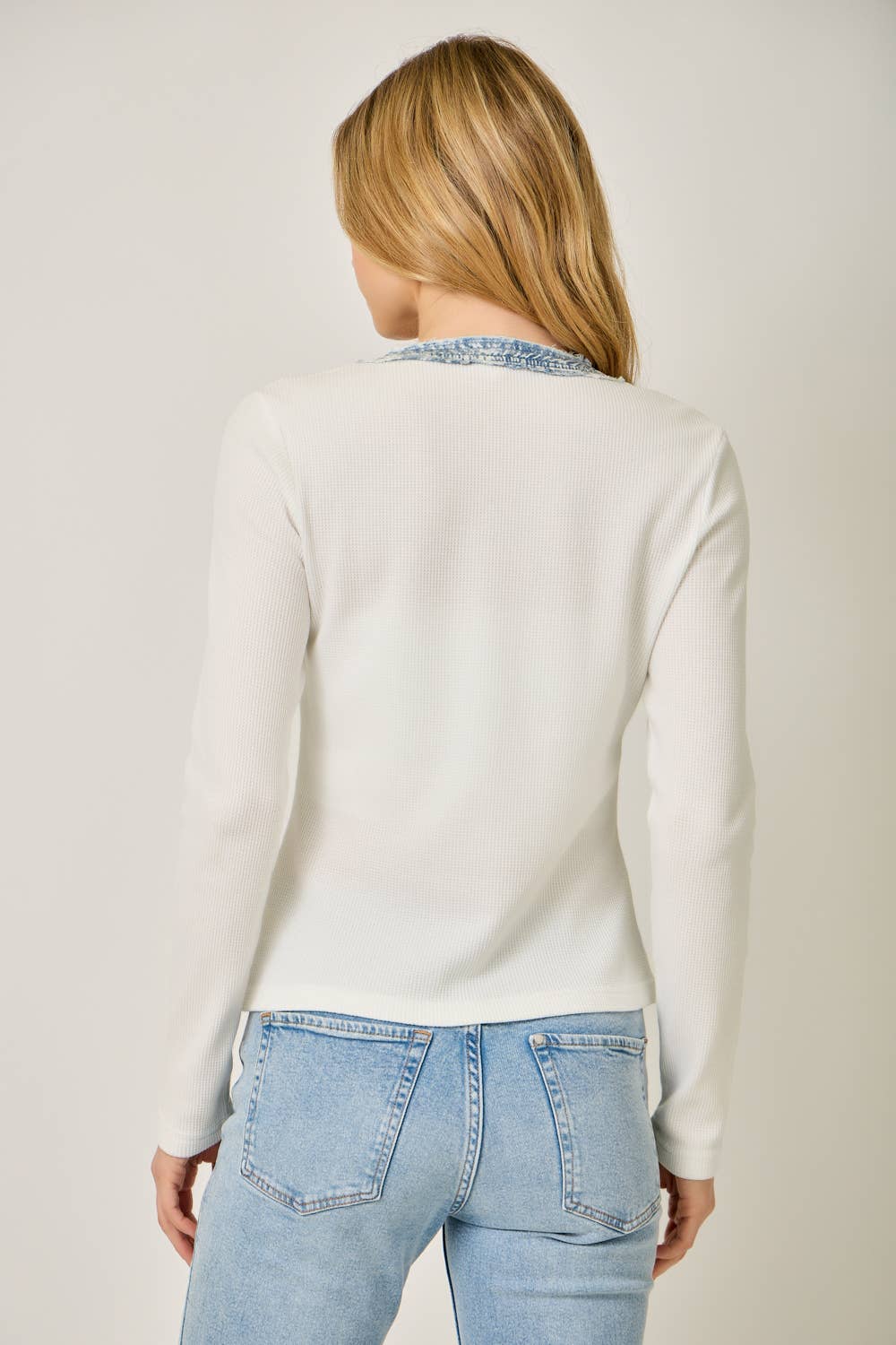 Denim Mixed Top