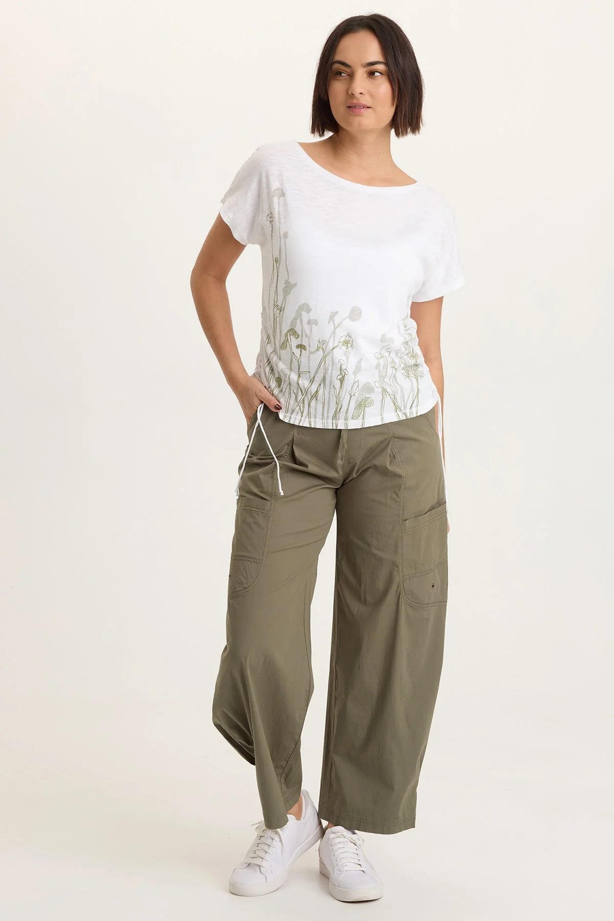 Printed Cohn Jersey Boatneck Tee