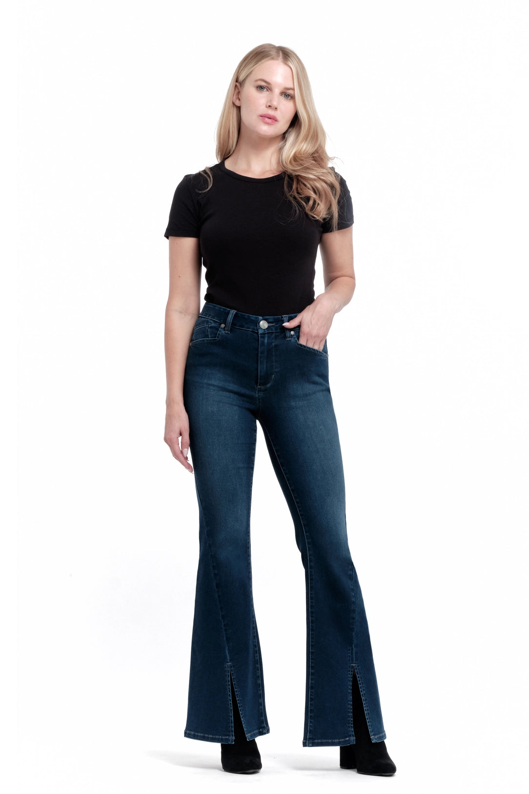 32" Better Butter Flair Jean w/ Front Slit Hem