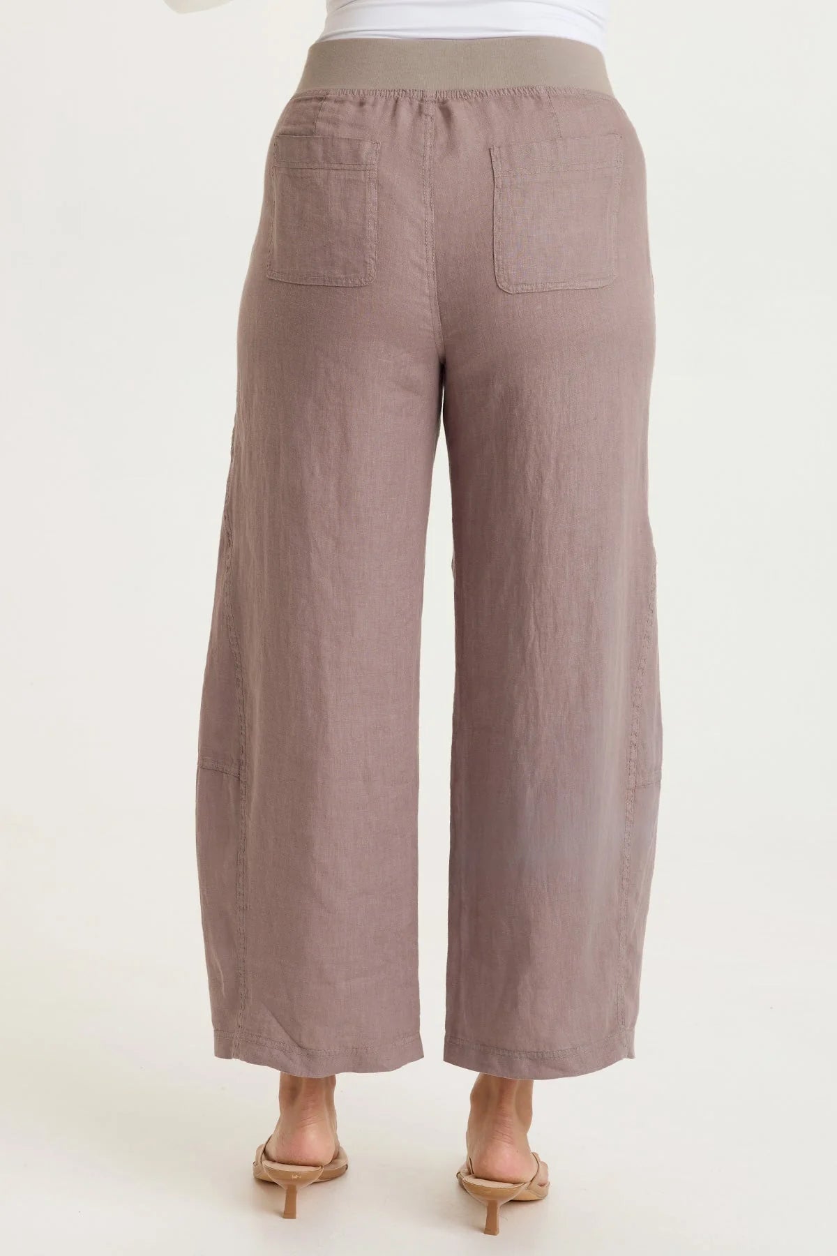 Não Linen Pull On Crop Pant