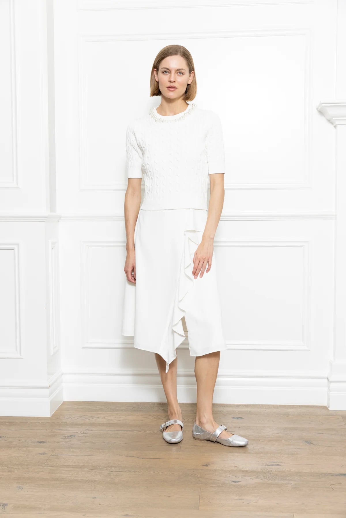 Pearl Jewel Neck Sweater