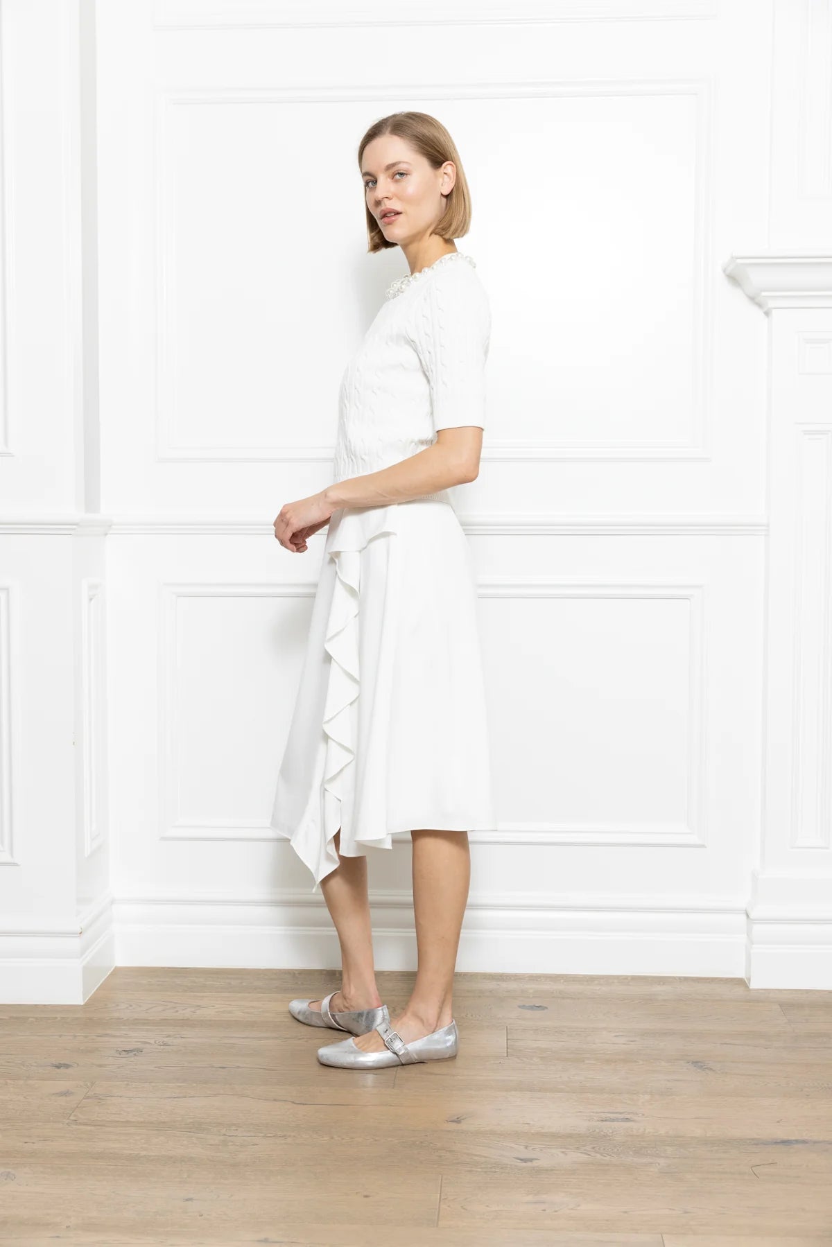 Pearl Jewel Neck Sweater