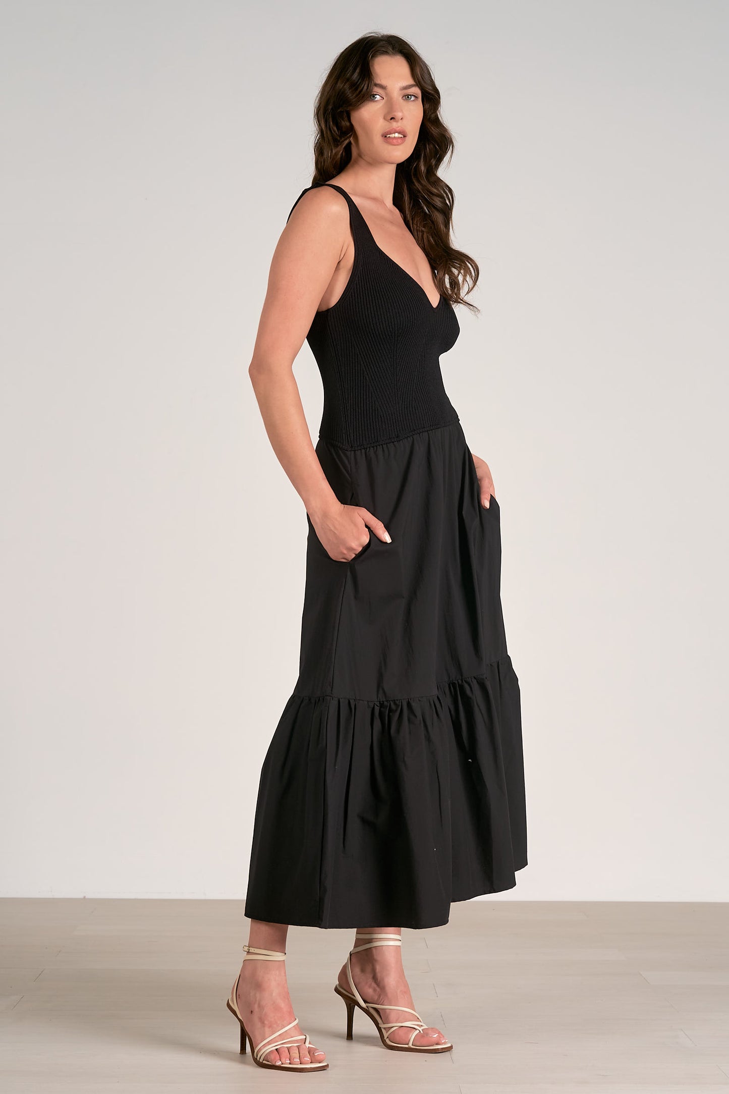 Maxi Tank Mixed Media Dress