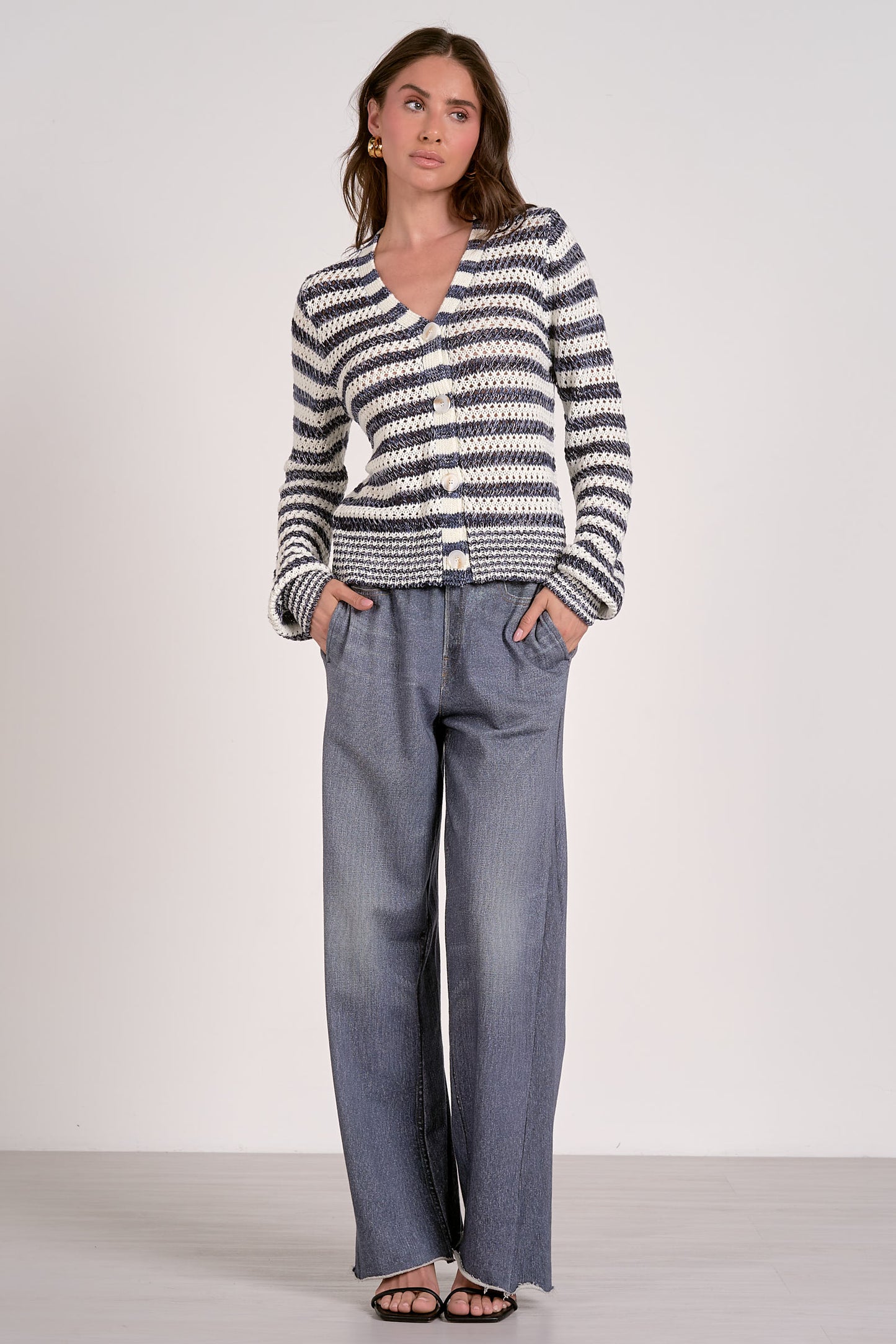 Navy Stripe Cardigan