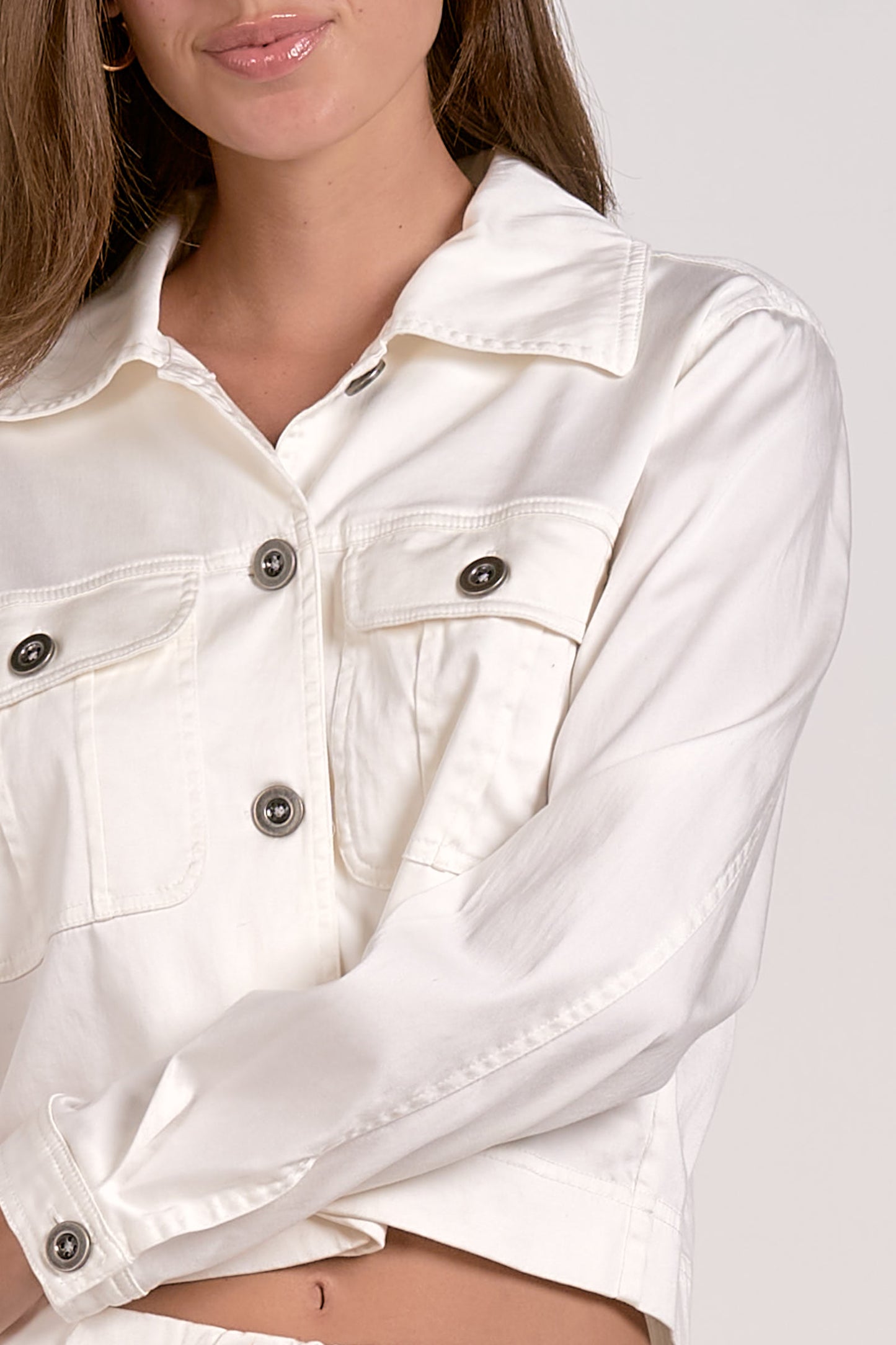 Cropped Button Down Jacket