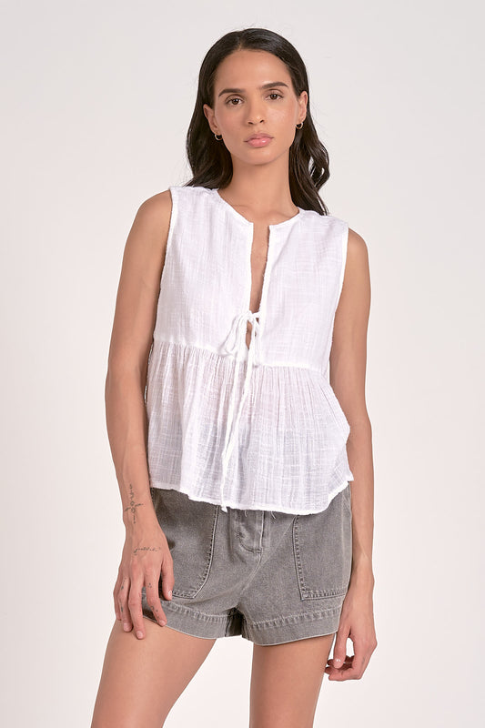 Sleeveless Flyaway Top