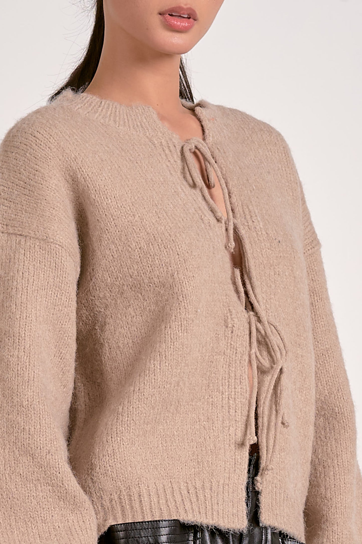 Soft Knit Tie-Front Cardigan