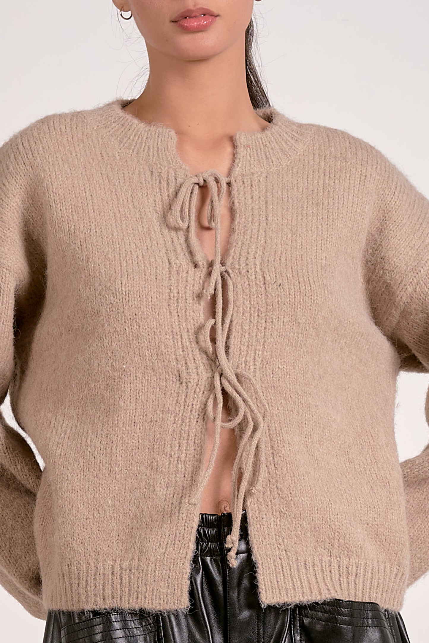 Soft Knit Tie-Front Cardigan