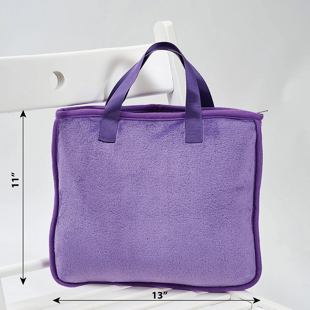 Travel Cozy 4-in-1 Solid Luxury Velour Blanket - Pillow