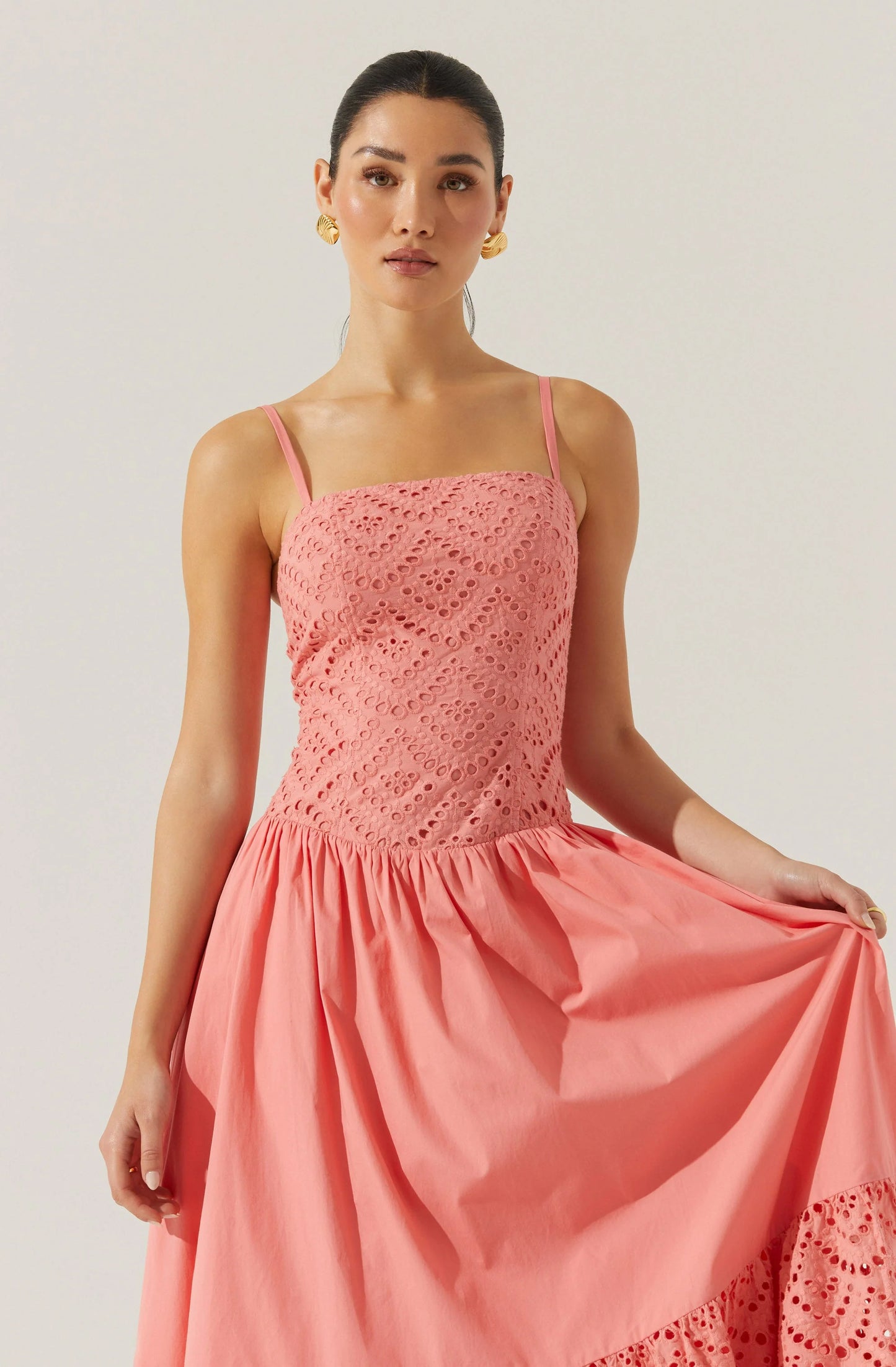 Eyelet Midi Dress
