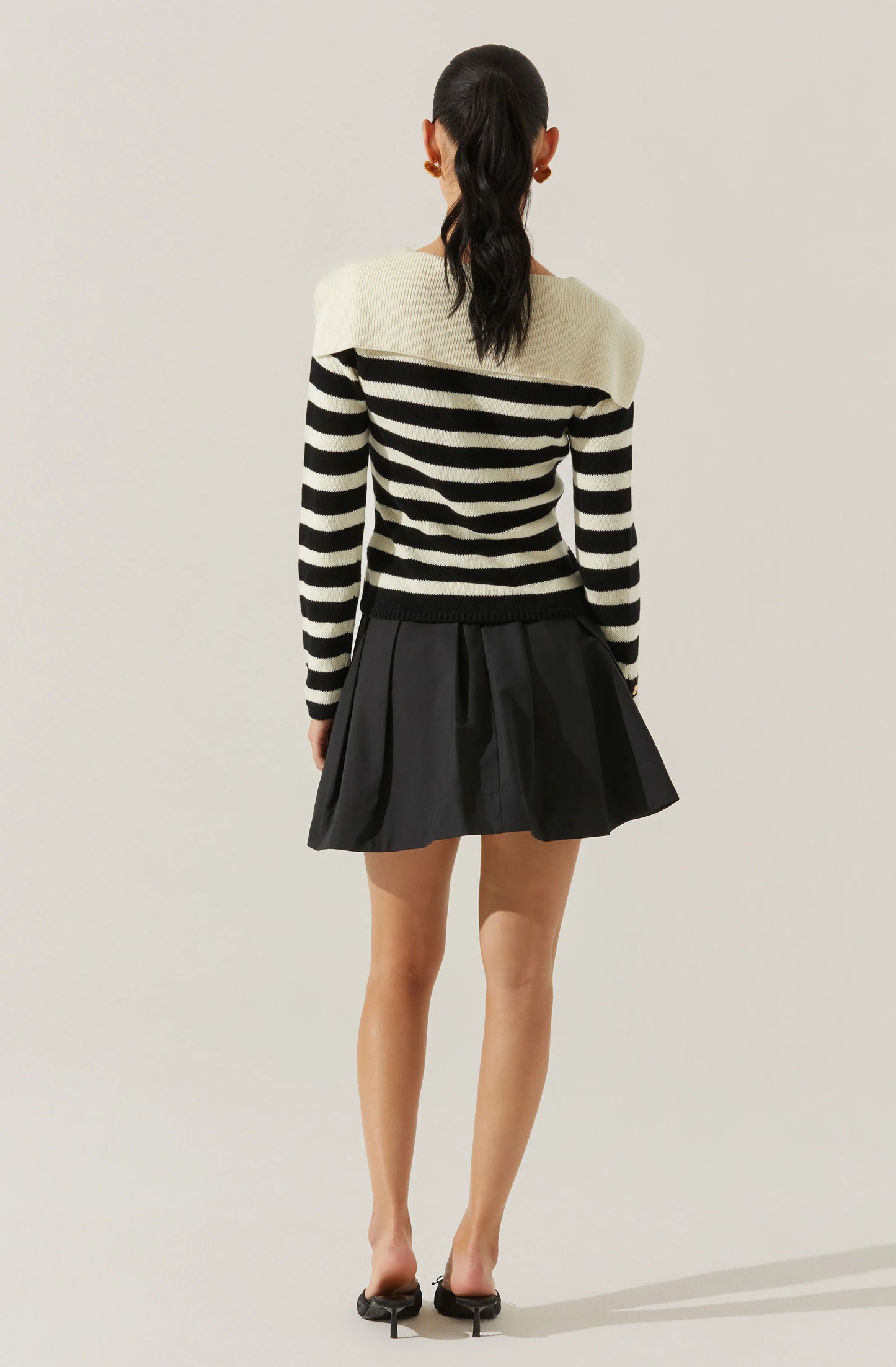 Stripe Sailor Collar Cardigan