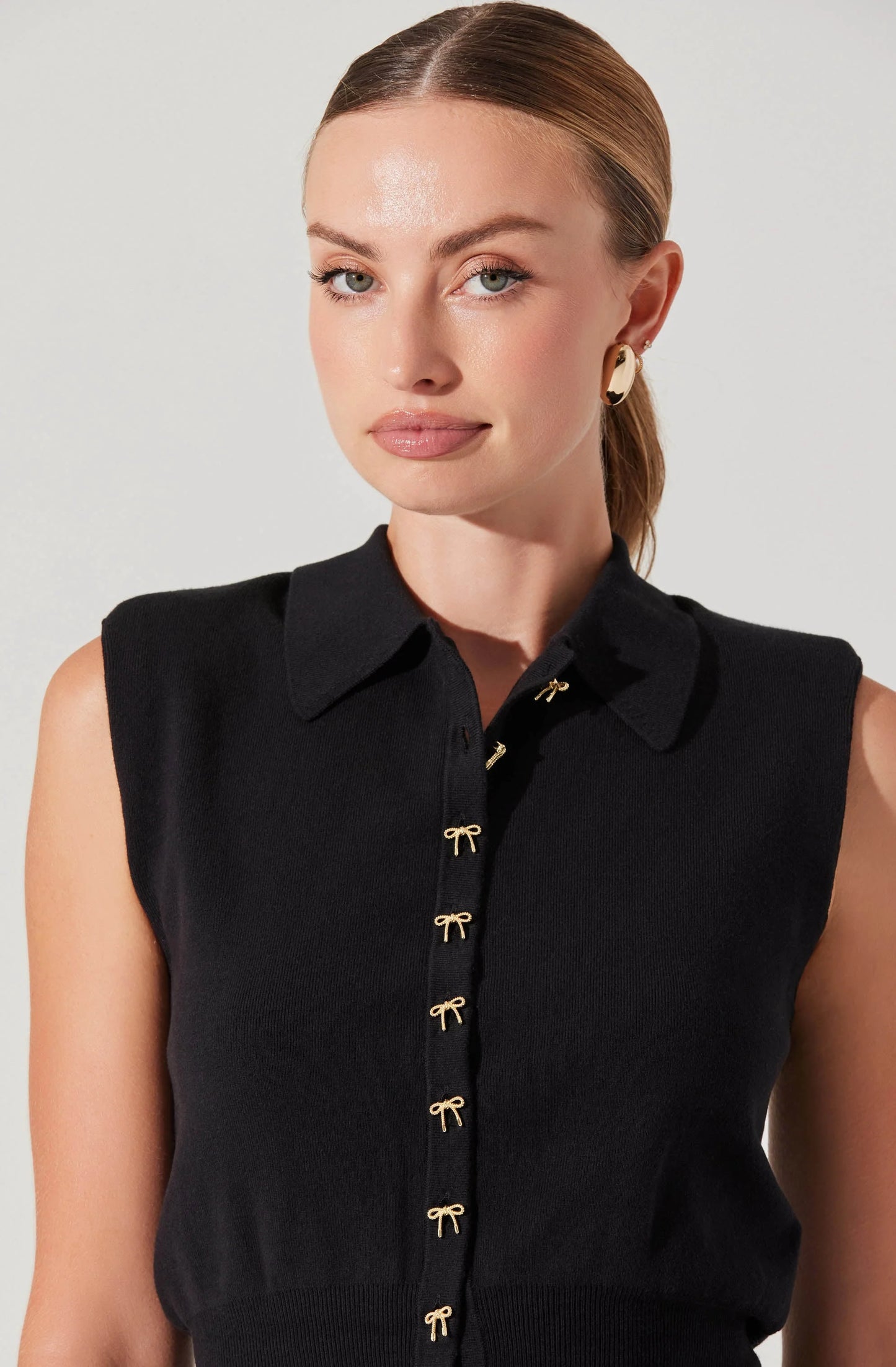 Kori Bow Embellished Sweater Top