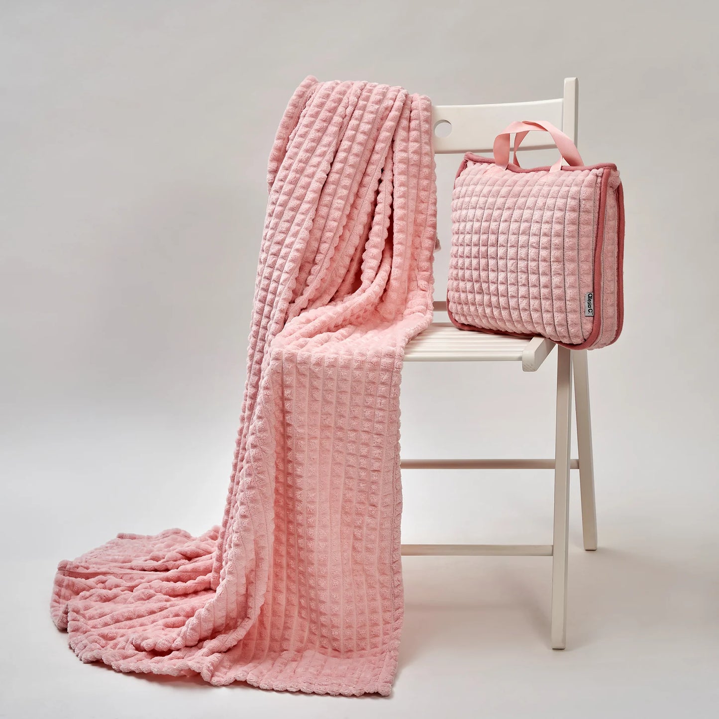 Travel Cozy 4-in-1 Plaid Luxury Velour Blanket - Pillow