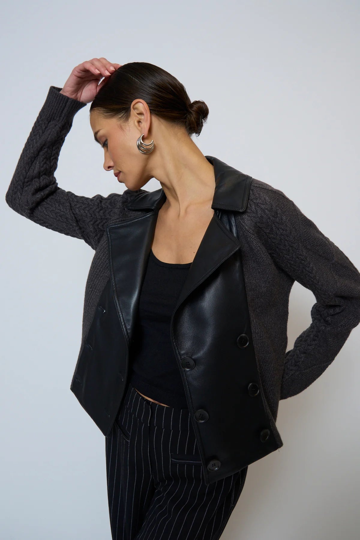 Sweater Combo Trench Jacket