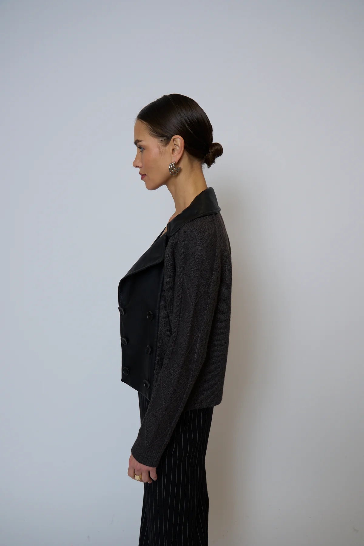 Sweater Combo Trench Jacket