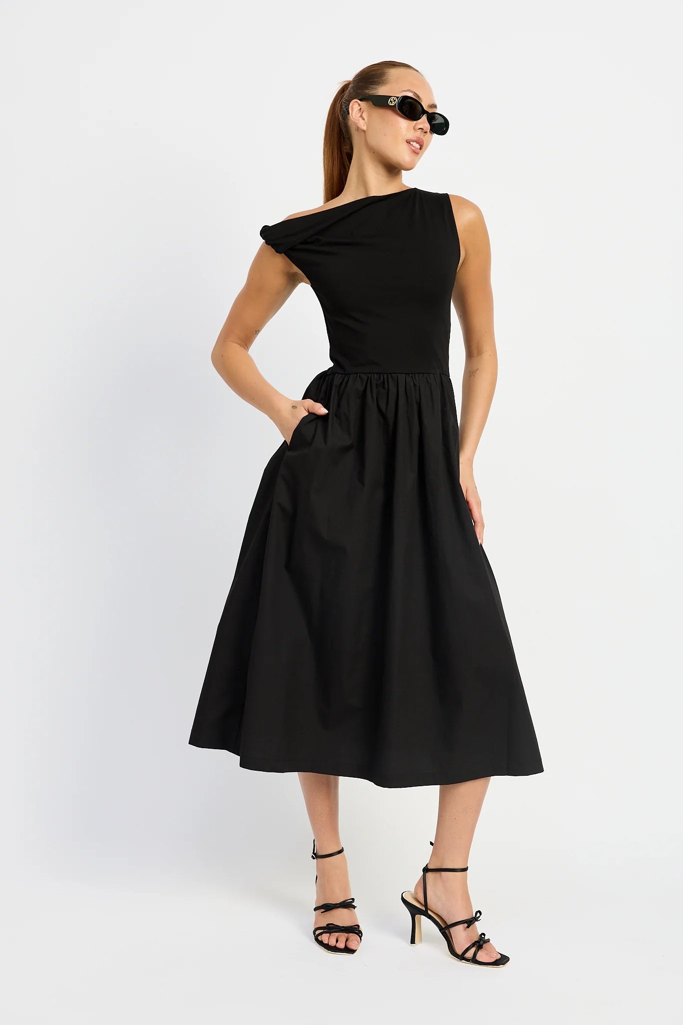 Parker Mixed Media Midi Dress