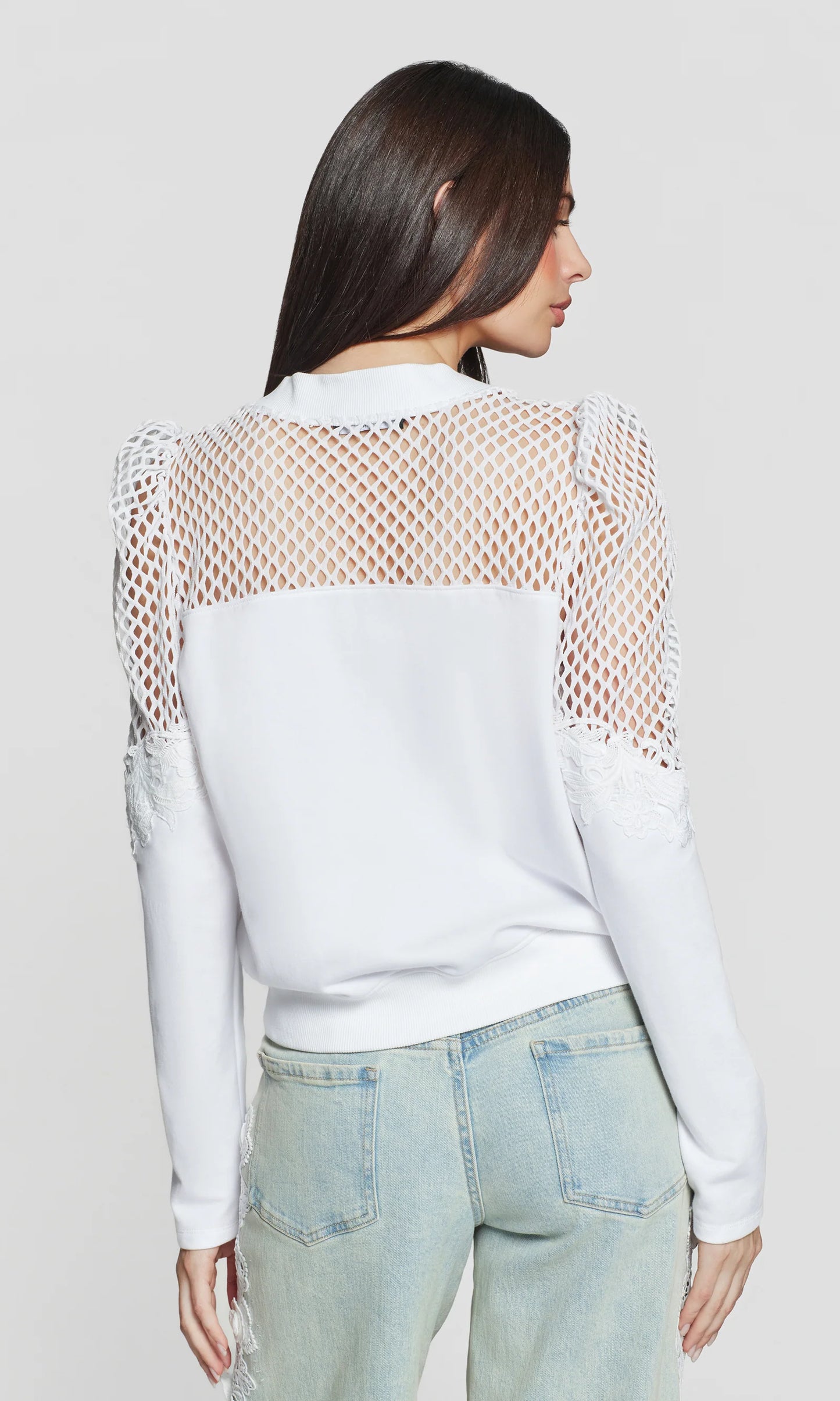 Stevie Mesh Lace Combo Sweatshirt