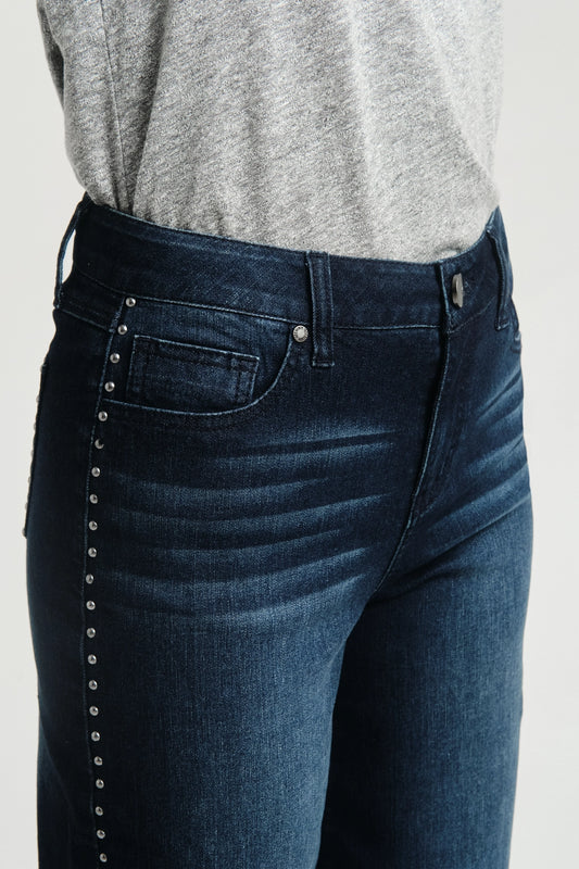 33" Wide Leg Jean w/ Silver Studs