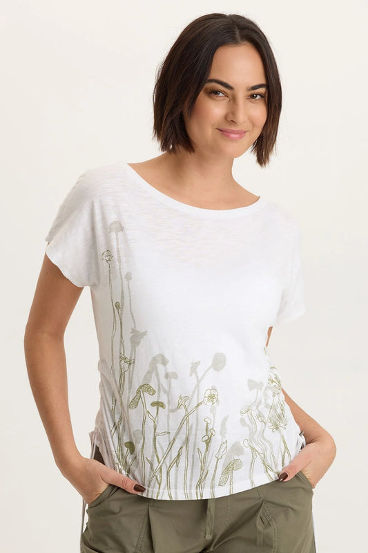 Printed Cohn Jersey Boatneck Tee
