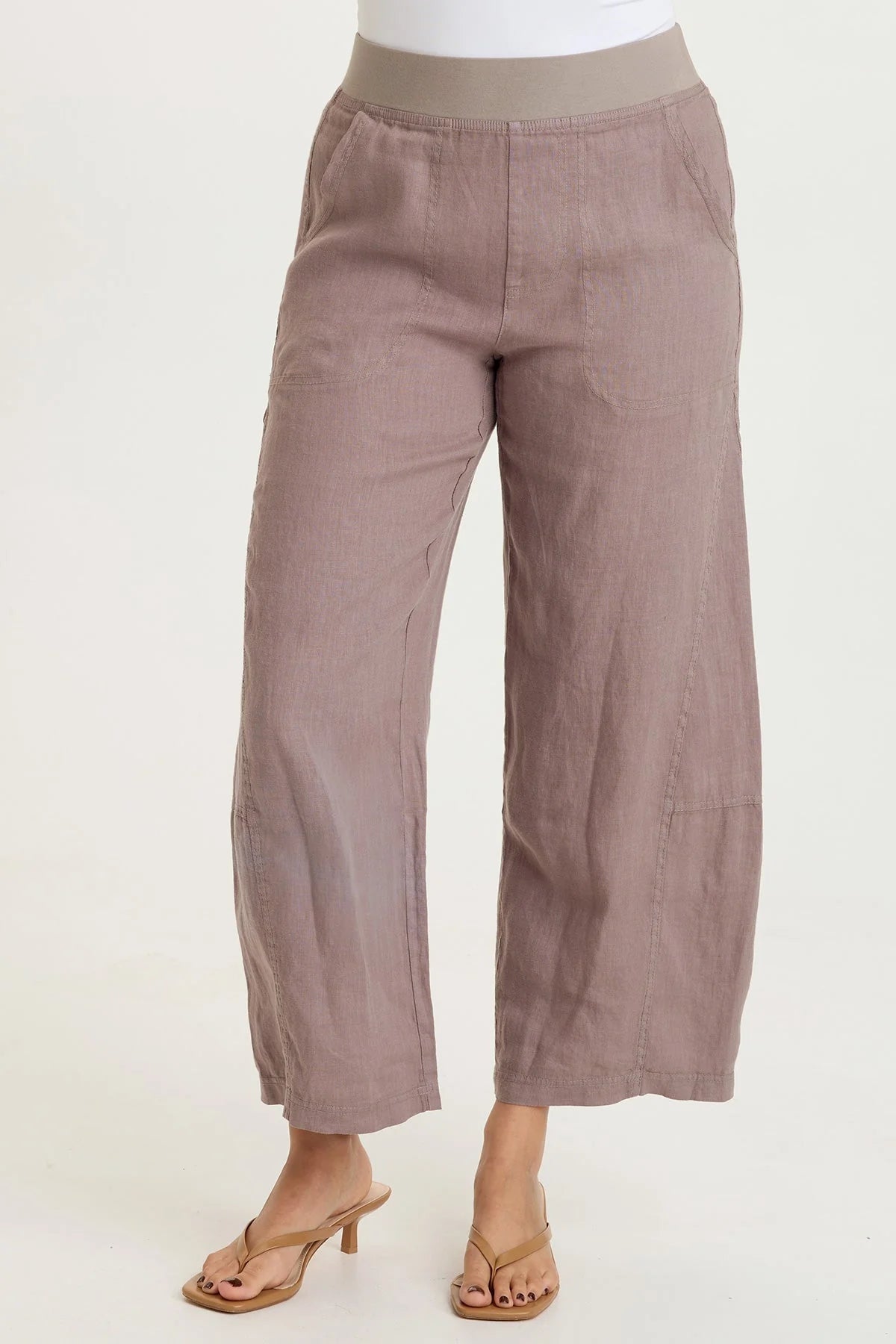 Não Linen Pull On Crop Pant