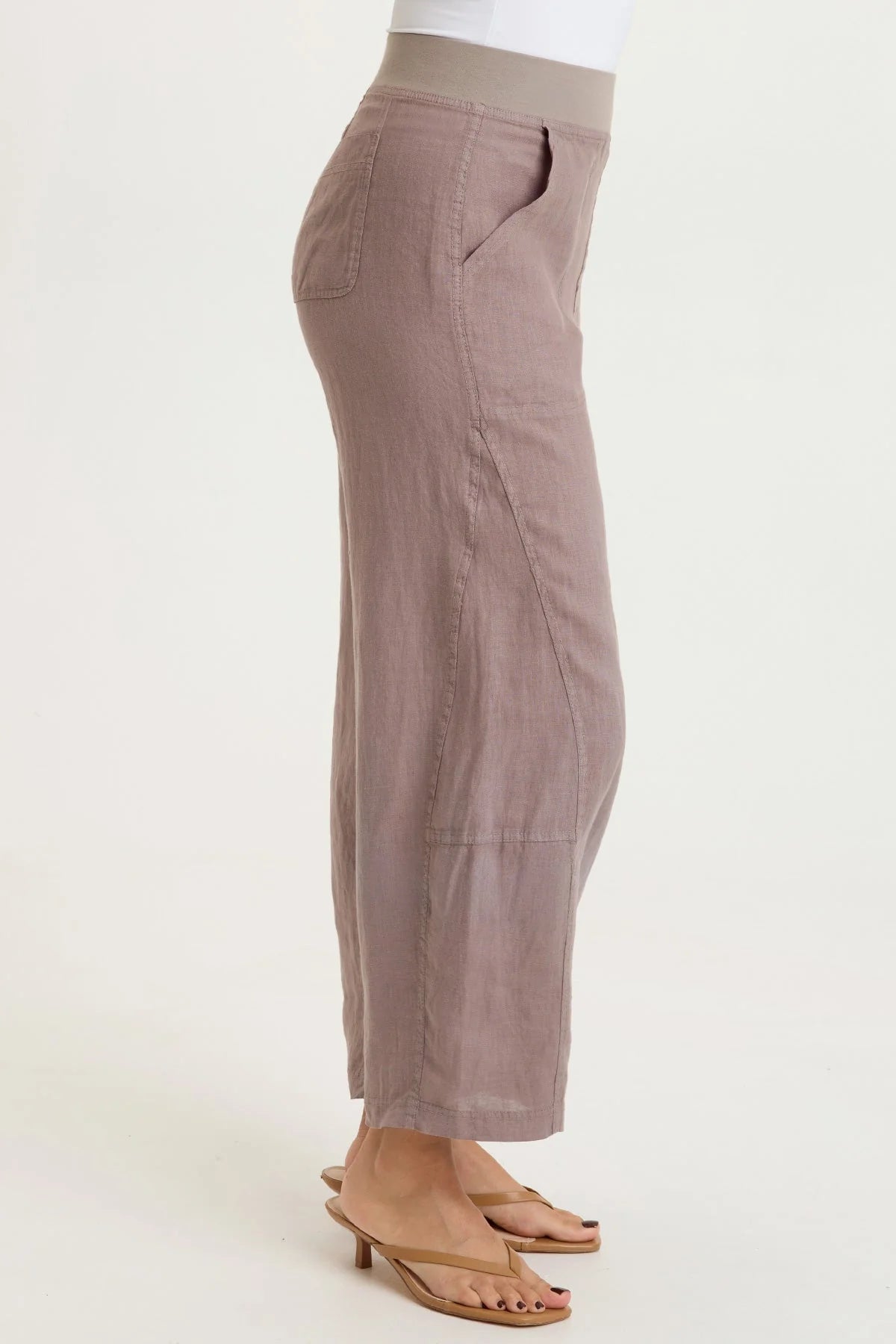 Não Linen Pull On Crop Pant