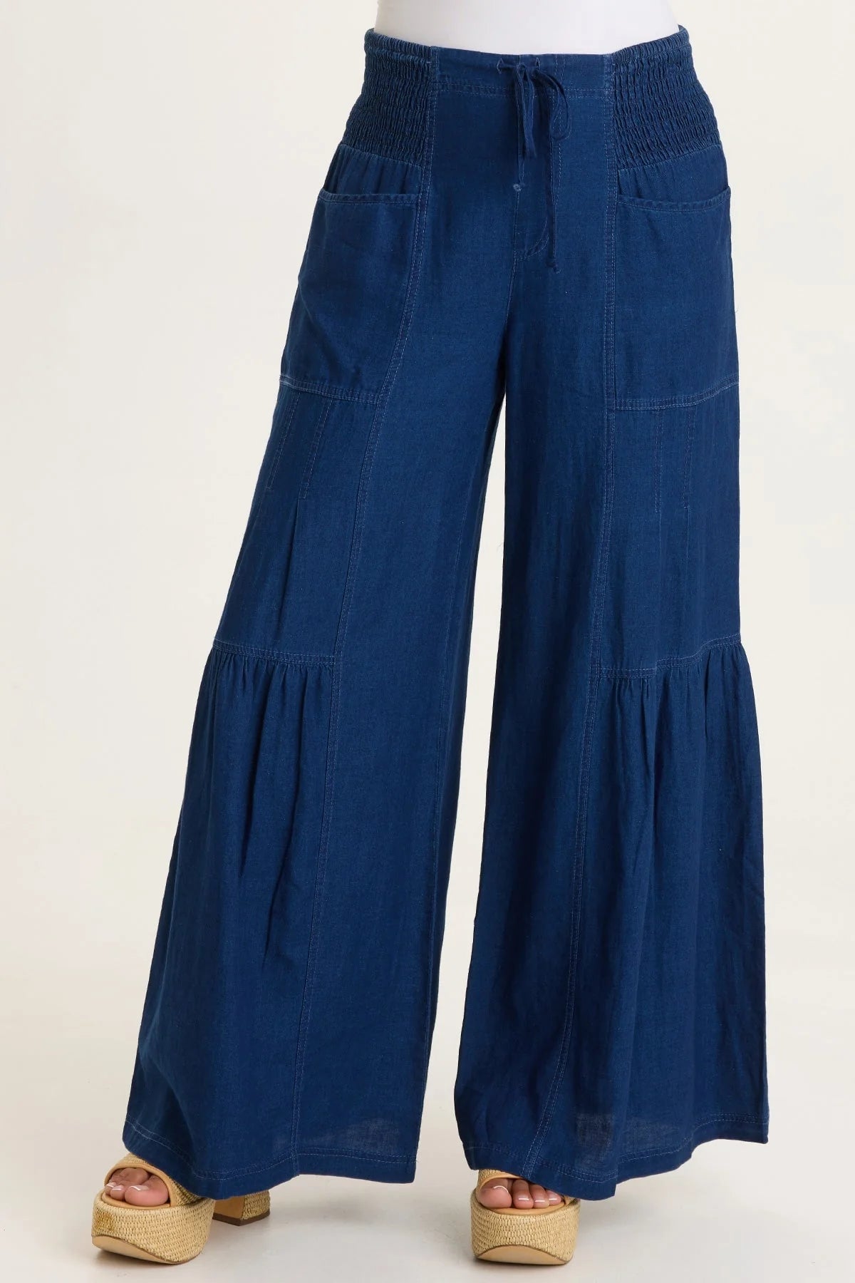 Zain Twill Tiered Wide Leg