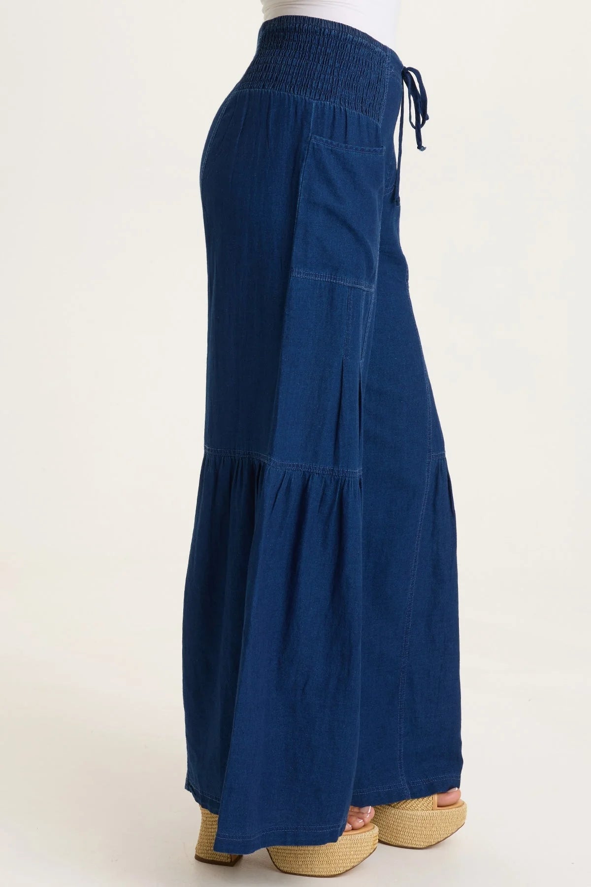 Zain Twill Tiered Wide Leg