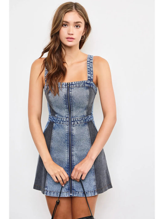 Zipper Denim Dress