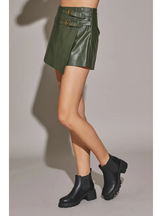 Double-Belted Wrap Skort