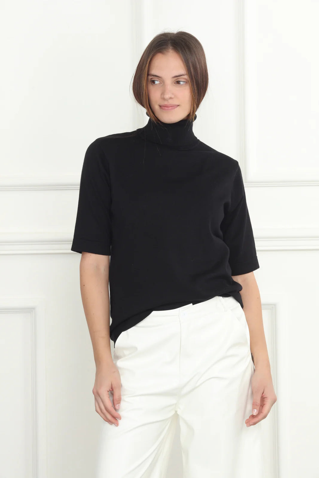 Turtleneck Elbow Sleeve Sweater