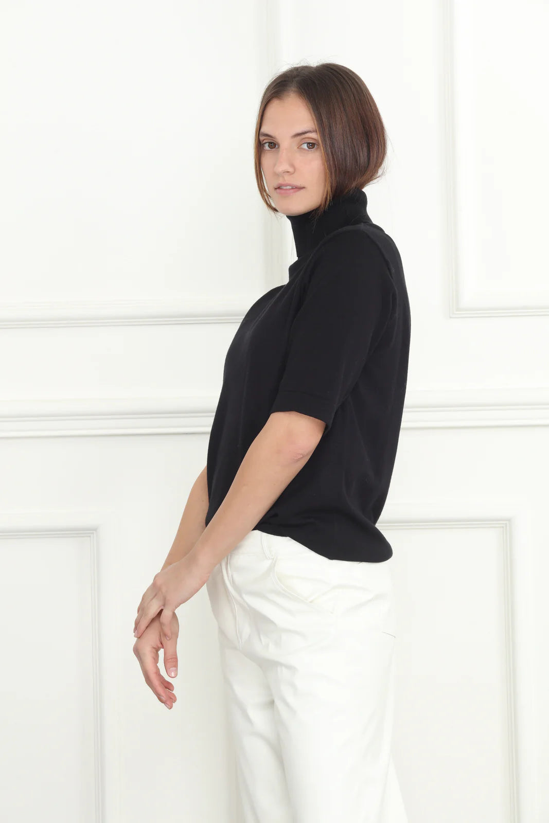 Turtleneck Elbow Sleeve Sweater