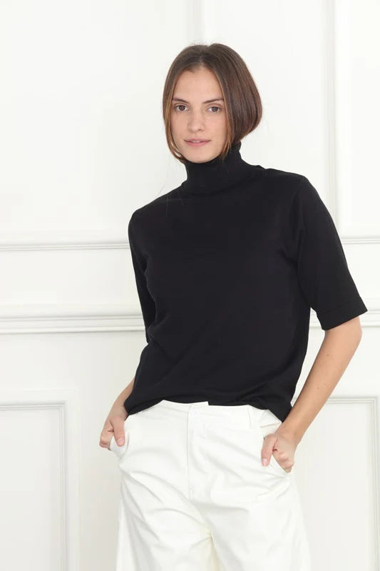 Turtleneck Elbow Sleeve Sweater