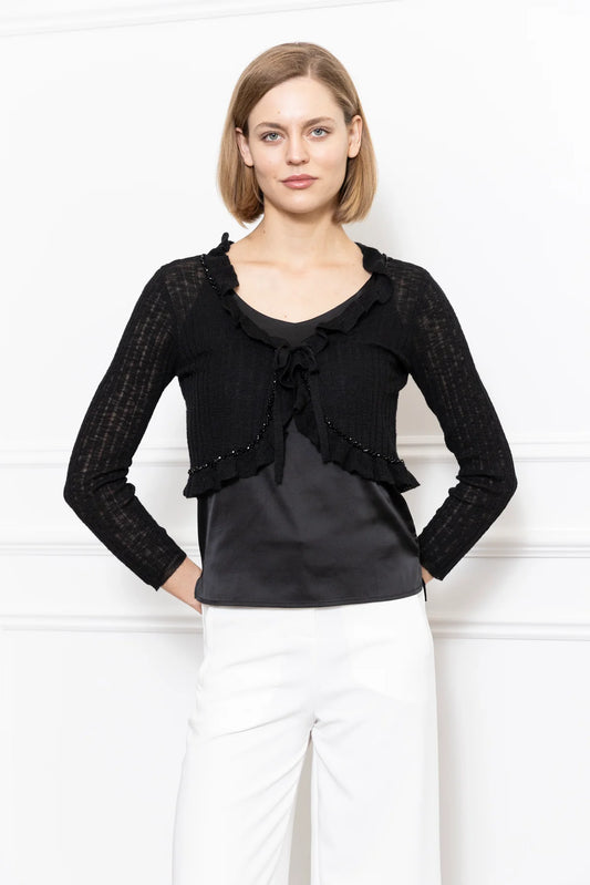 Beading Ruffle Cardigan