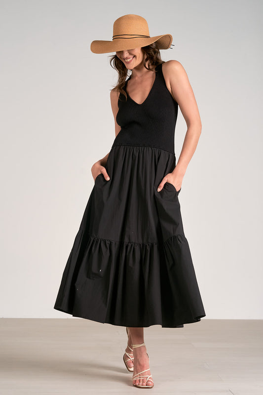 Maxi Tank Mixed Media Dress