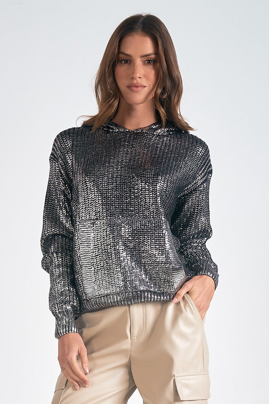 Metallic Sweater Hoody