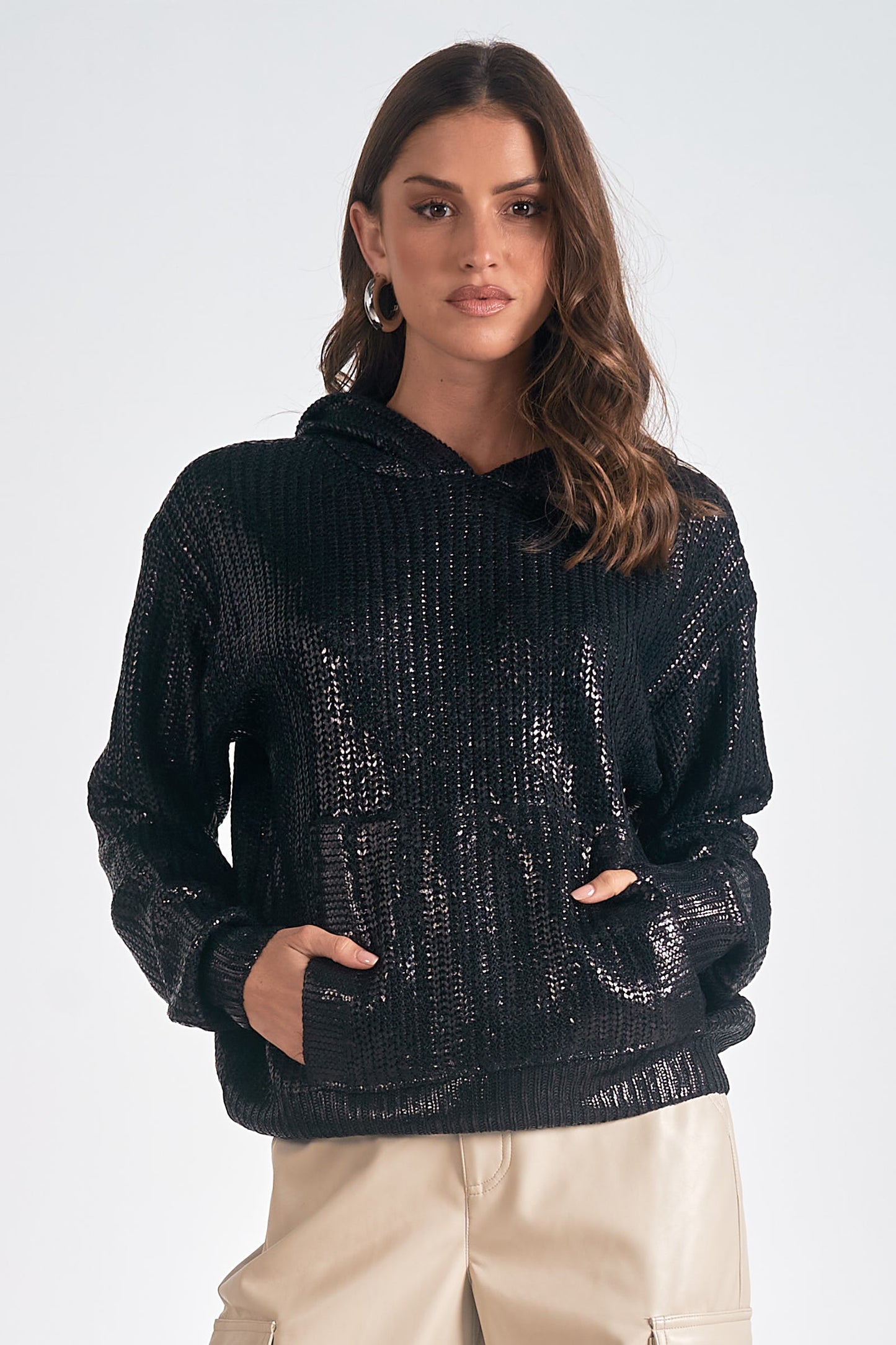 Shimmer Knit Hoodie