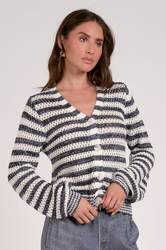 Navy Stripe Cardigan