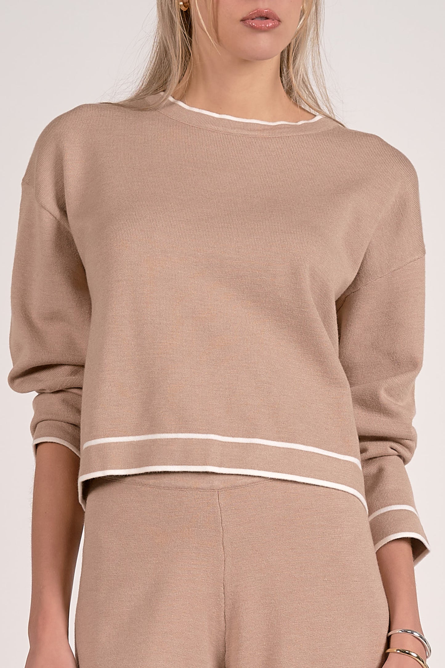 Contrast Crewneck Sweater
