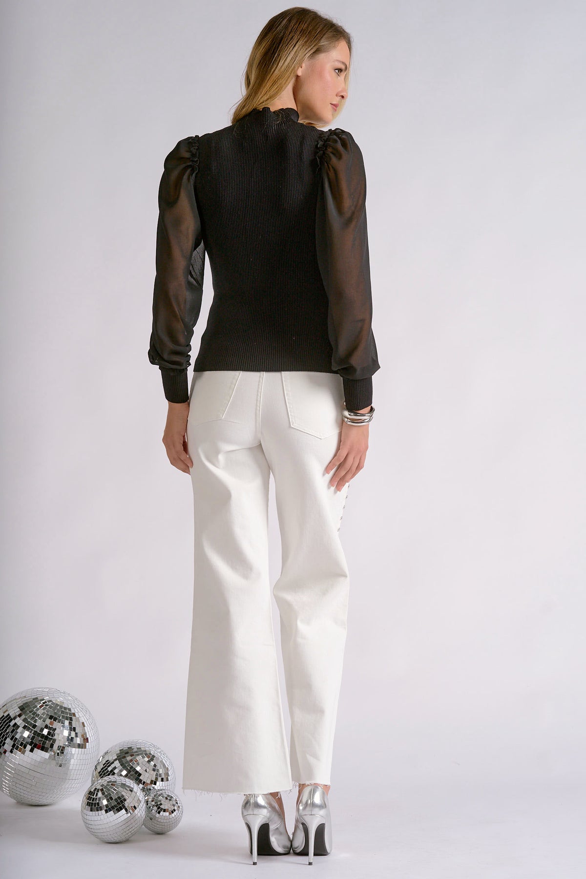 Sheer Elegance Ribbed Sweater