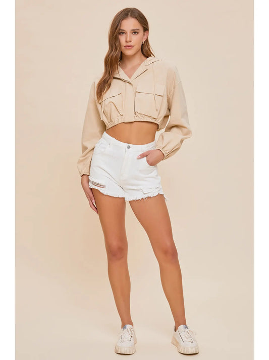 Square Pocket Cropped Jacket