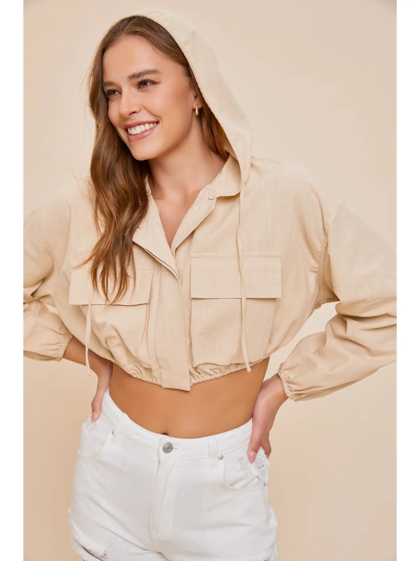 Square Pocket Cropped Jacket