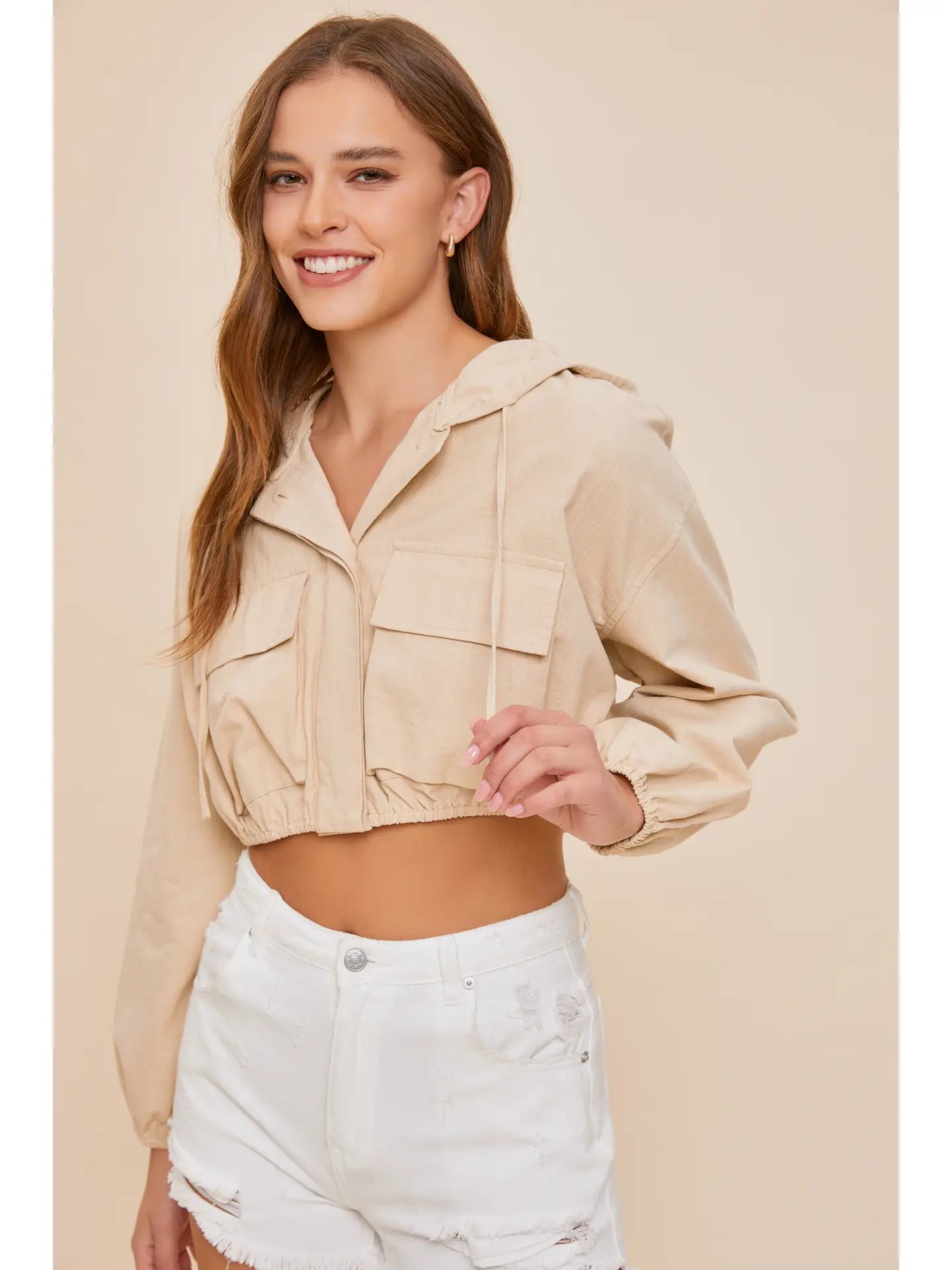 Square Pocket Cropped Jacket