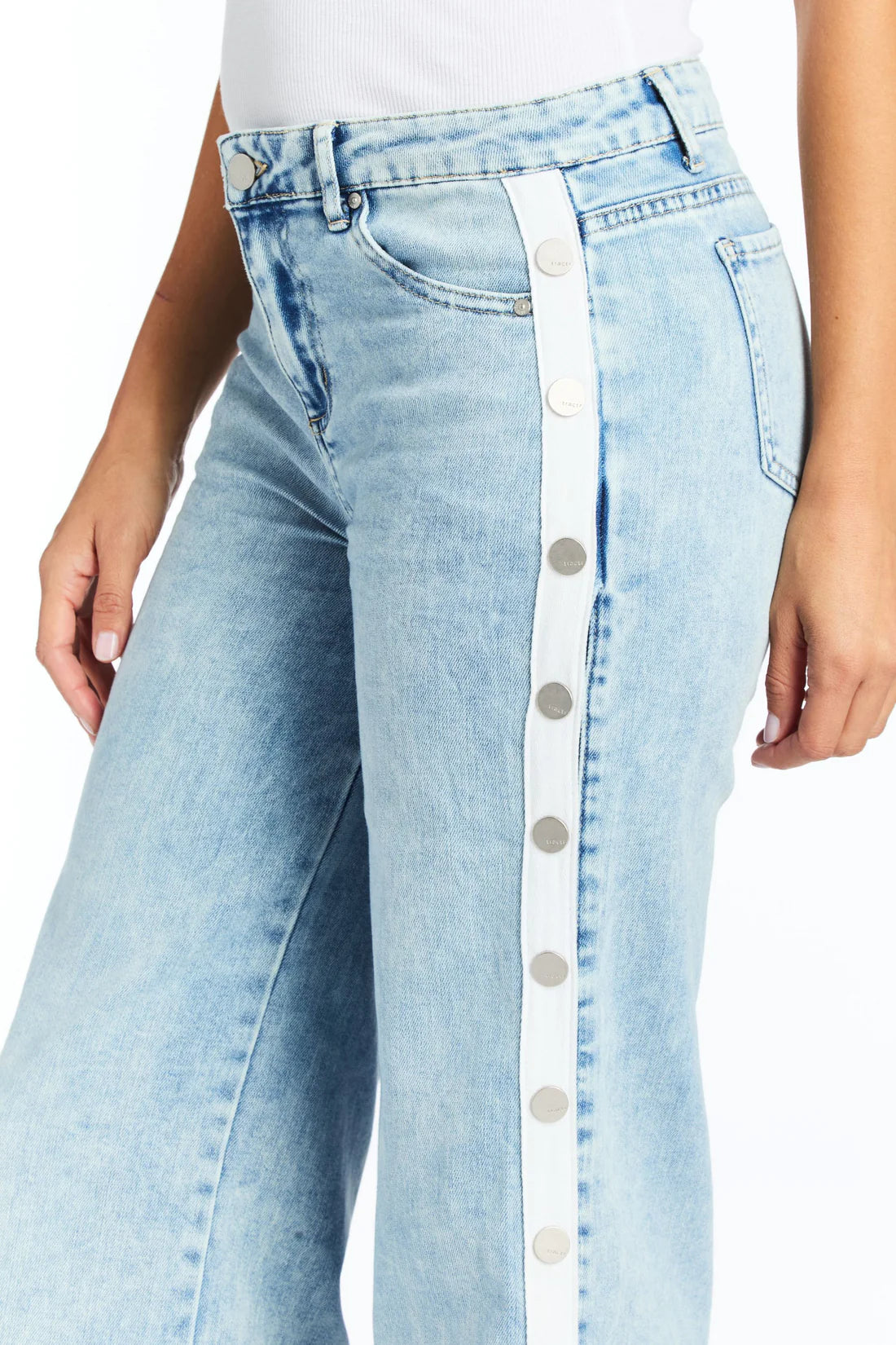 Snap Me Up Wide Leg Jeans