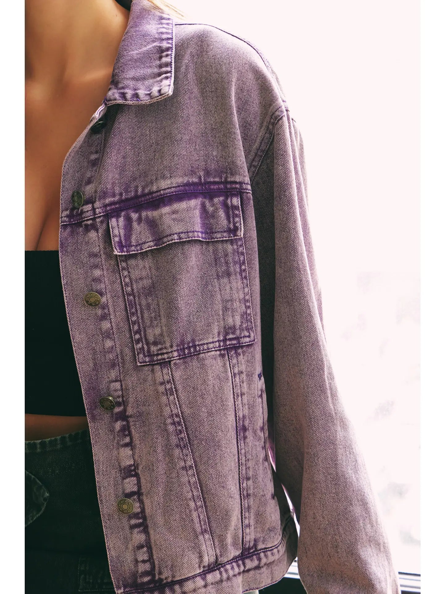 Washed Violet Denim Jacket