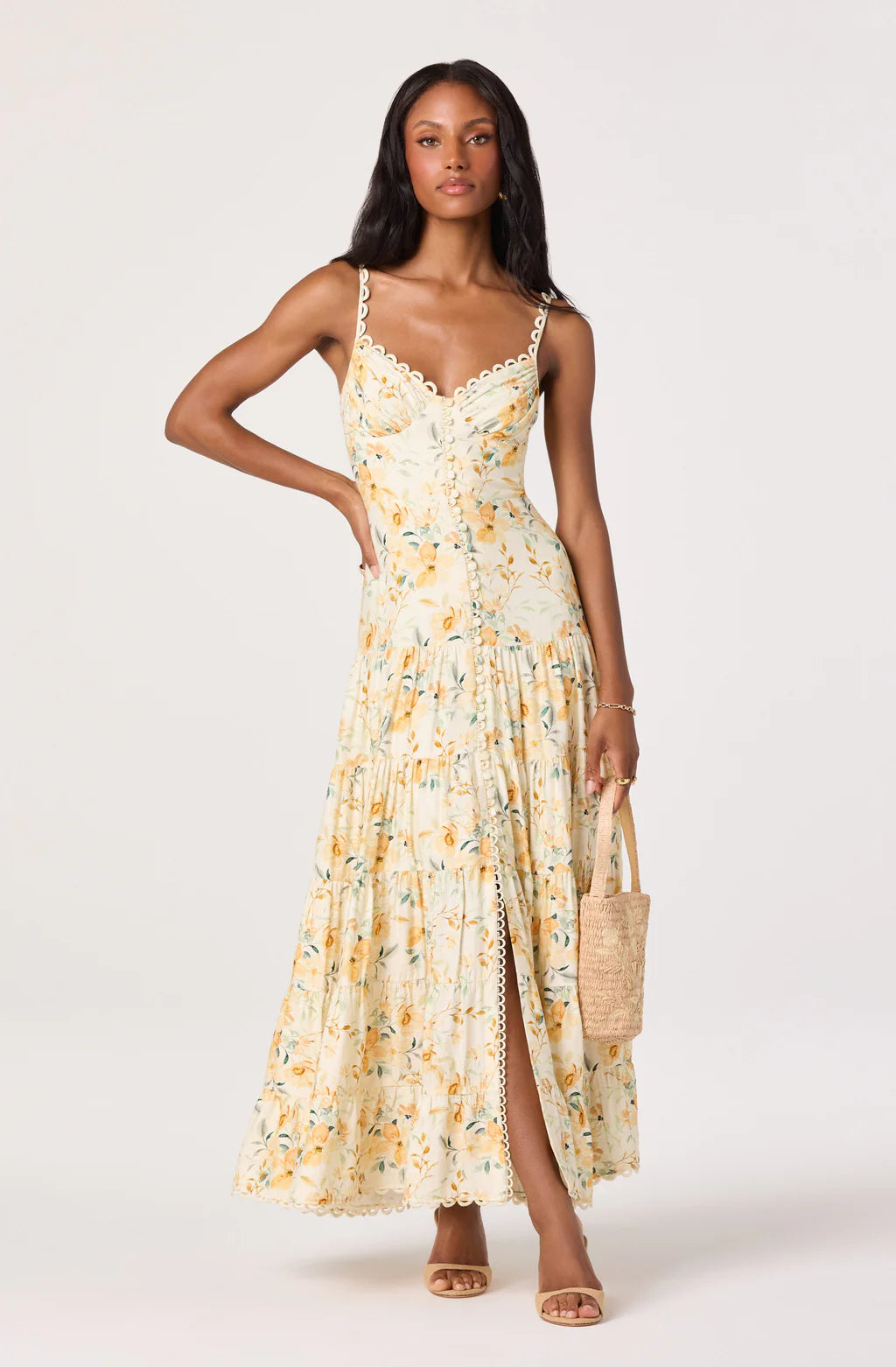 Tazia Scalloped Maxi Dress