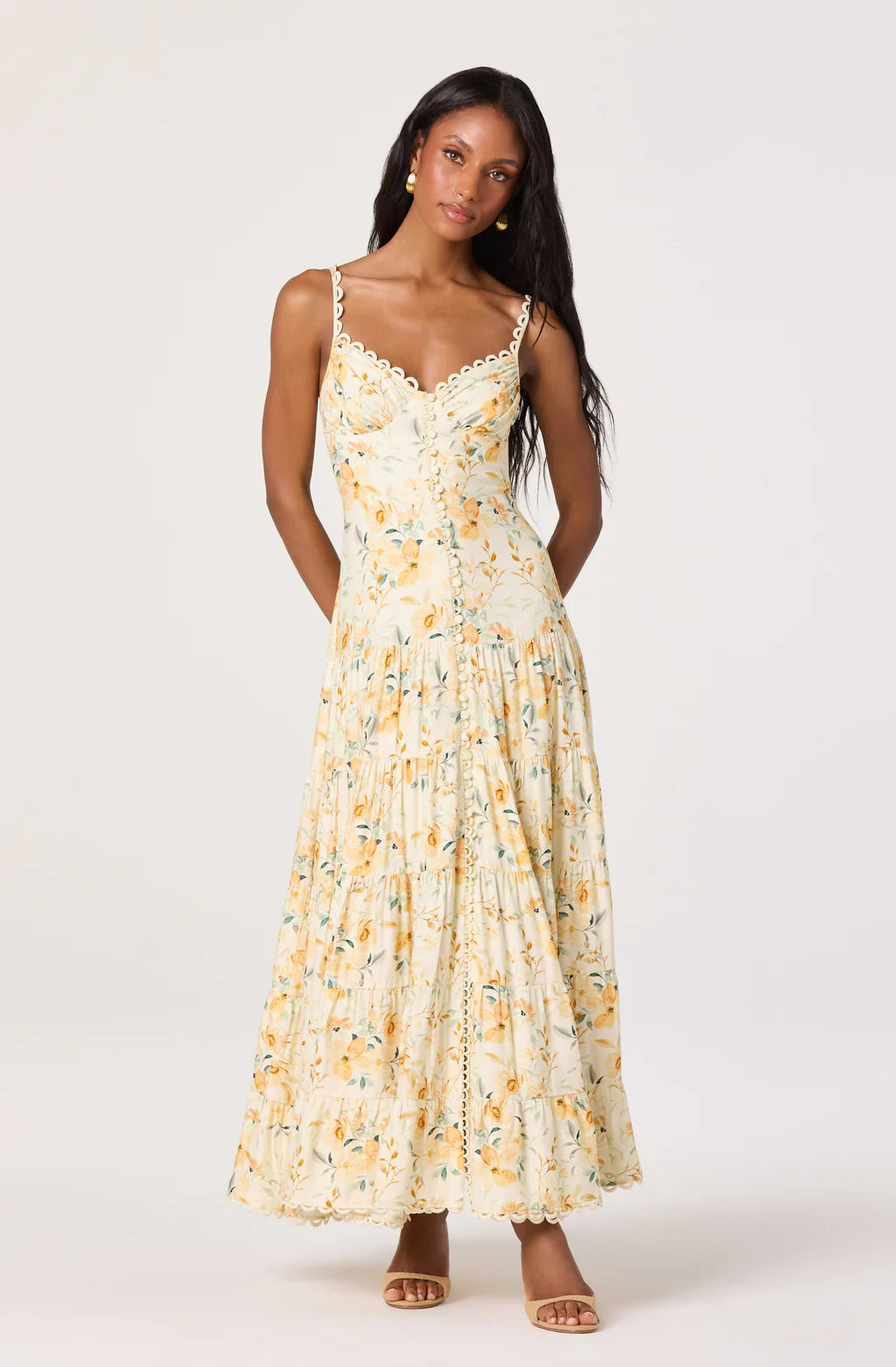 Tazia Scalloped Maxi Dress