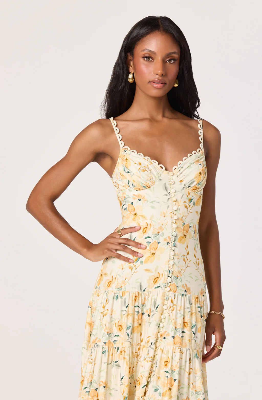 Tazia Scalloped Maxi Dress