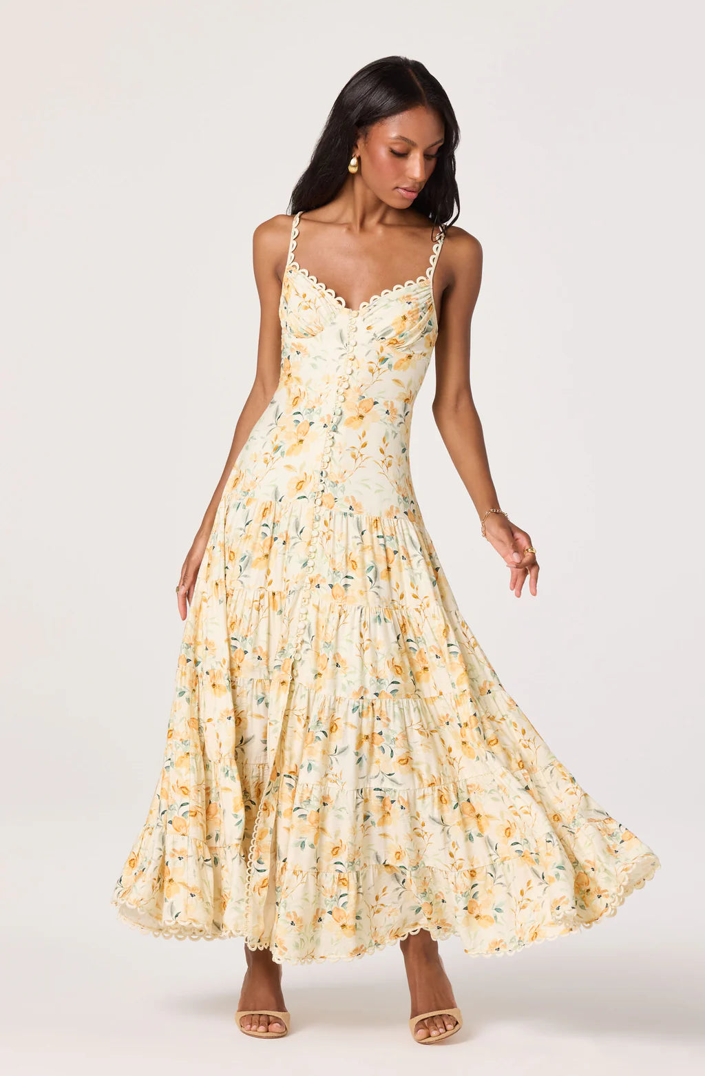 Tazia Scalloped Maxi Dress