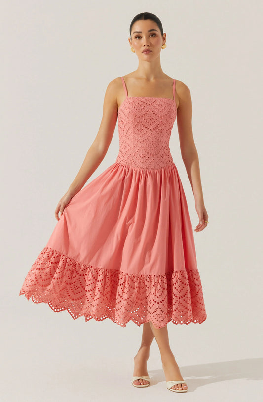 Eyelet Midi Dress