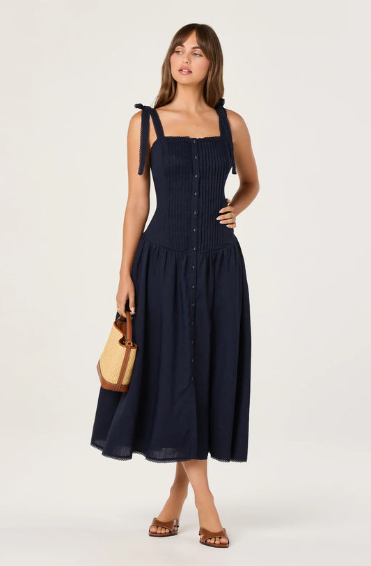 Marie Drop Waist Midi Dress